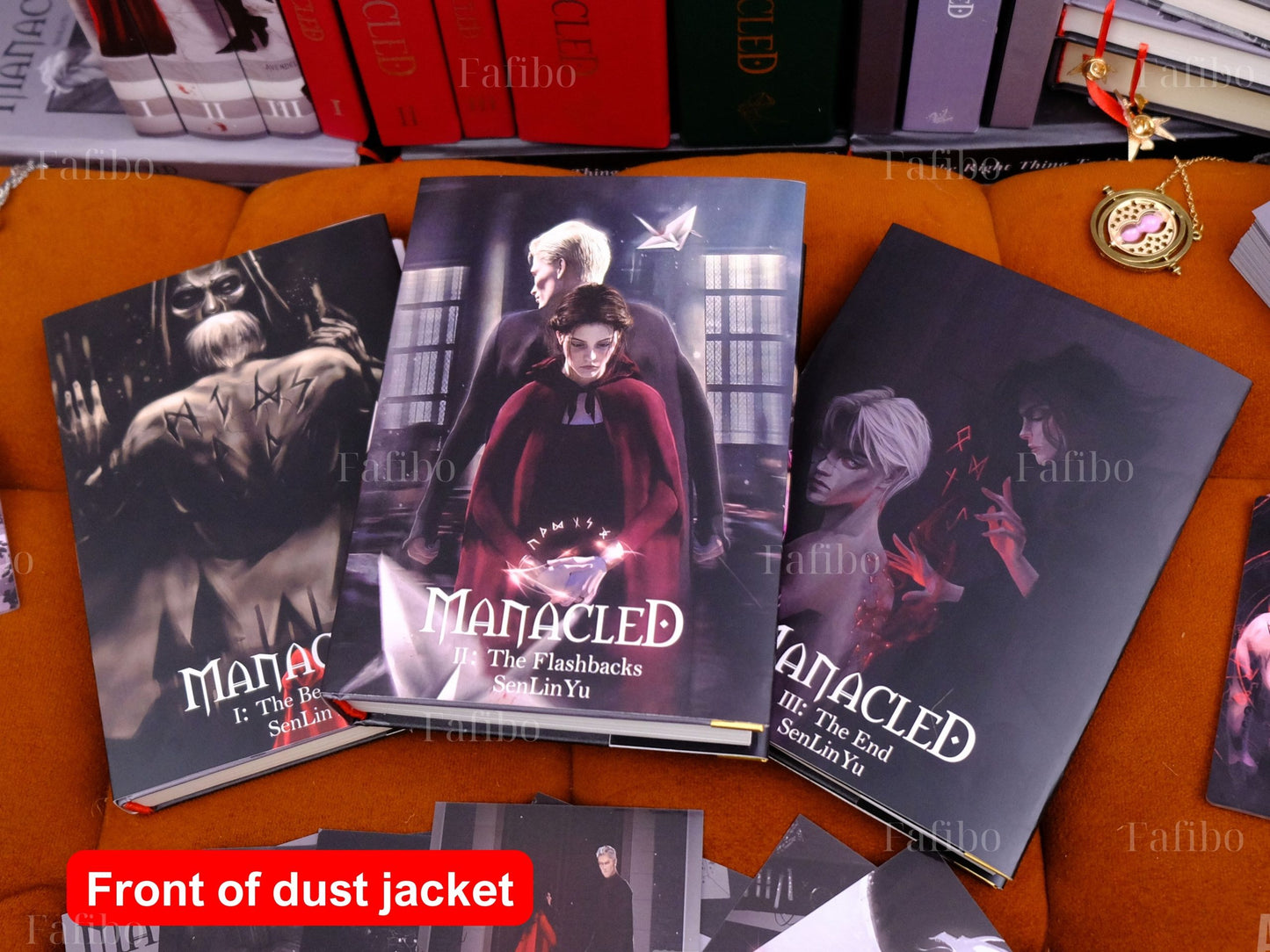 Manacled Book Set – Red Hardcover Binding, Full Series in 3 Volumes with Collector’s Box & Posters