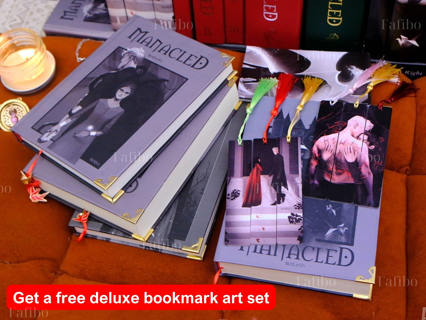 Manacled Book Set – Red Hardcover Binding, Full Series in 3 Volumes with Collector’s Box & Posters